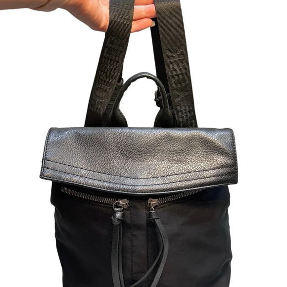 Botkier New York Trigger Nylon Small Black Mini Backpack Top Handle Bag Purse - Picture 5 of 10